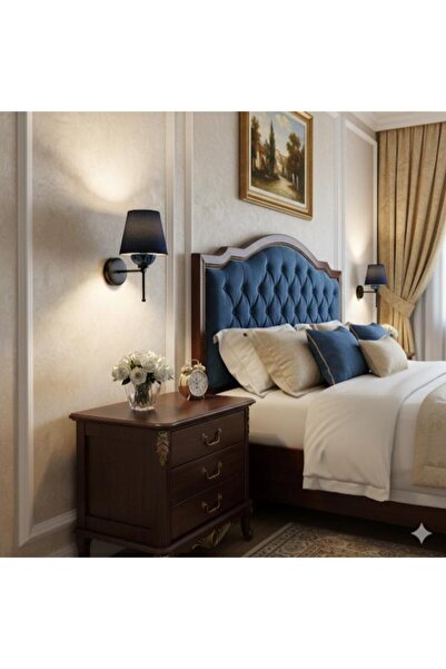 DEDE DİDİM SİYAH METAL APLİK SİYAH STATİK BOYALI MAVİ ÇİNİ CAM ARKALI