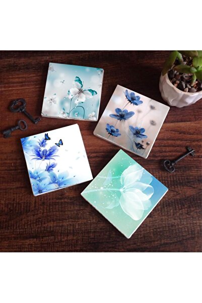 Nacario Nrcrioshop Butterfly's Dream Stone Coaster Set - 4 Pieces - Decorativ...