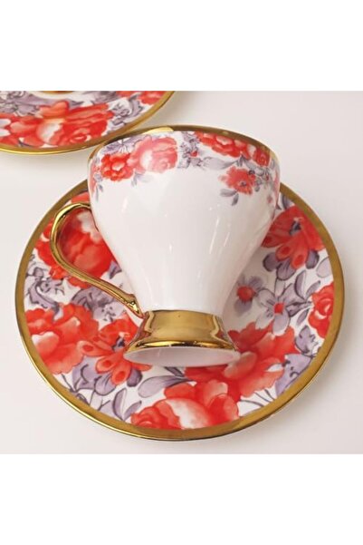 Nacario Nrcrioshop 6-Person Footed Porcelain Turkish Coffee Cup Set - Yellow ...