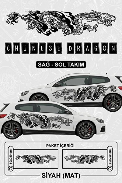 Stikacar ÇİN EJDERHASI Yan Gövde Kaplama Sticker