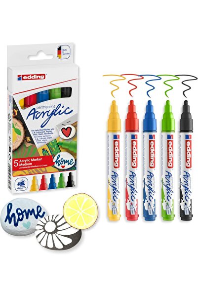 Nacario Nrcrioshop 5100 Acrylic Markers - Black Red Blue Yellow Yellow-Green ...