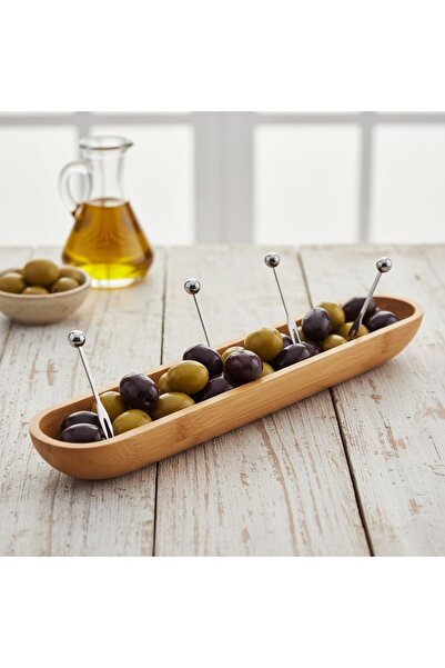 Nacario طبق تقديم طويل بيضاوي الشكل من الخشب الطبيعي مقاس 35 سم من نركريو شوب...