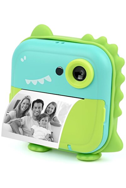 VALA ® Q5C Детска камера с динозаври и функция за печат, зелена
