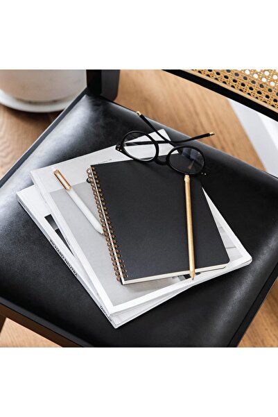 Nacario NrcrioShop A5 غلاف من الورق المقوى الأسود 70 ورقة 110 جرام بنقش مربعا...