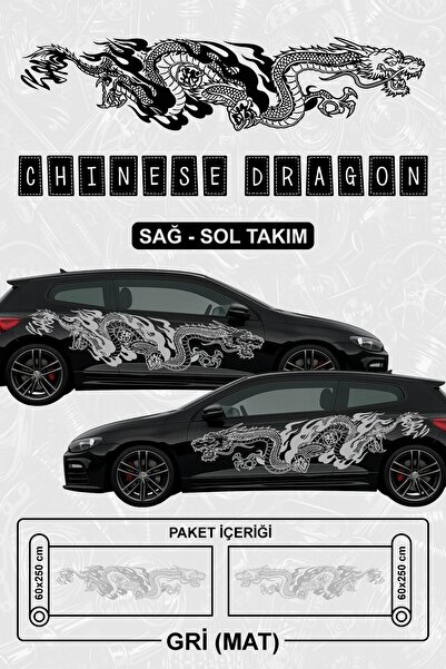 Stikacar ÇİN EJDERHASI Yan Gövde Kaplama Sticker