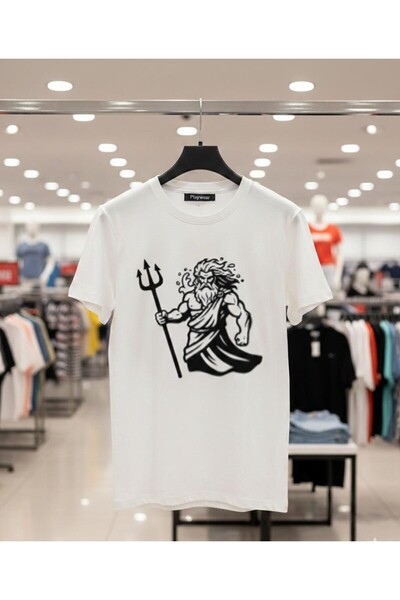 playwear PLAY WEAR Unisex Μπλουζάκι με στάμπα ZEUS με λαιμόκοψη ποδηλάτου