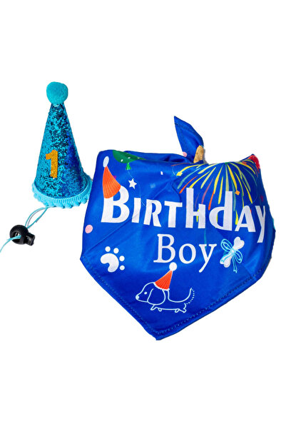 PisiMall Pet birthday set, scarf and hat