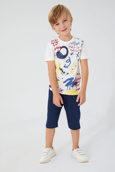 Rolypoly Costum Capri alb pentru băiat