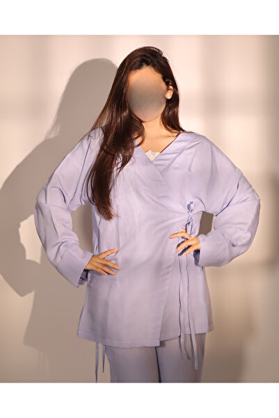 Cérna linen Lavender women's set