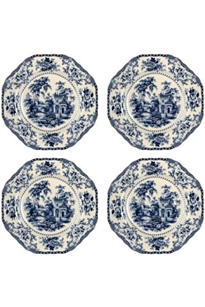 Nacario Nrcrioshop Art Florantine 27cm 4-Piece Plate Set Blue 1201248