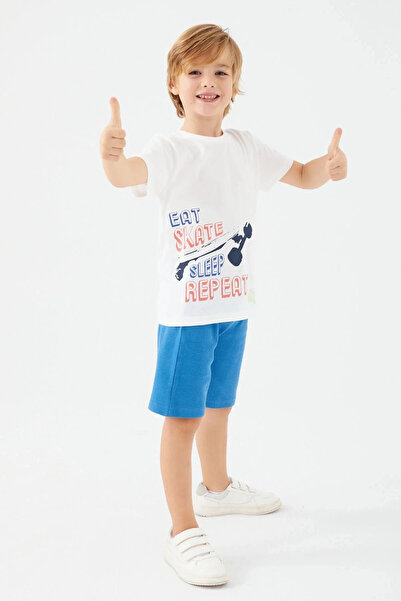 Rolypoly Boy's White Bermuda Suit