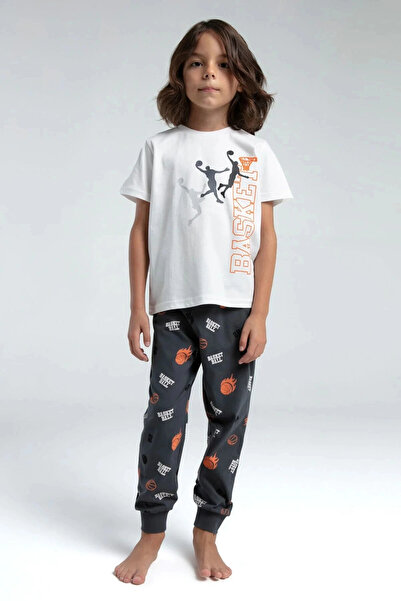 Rolypoly Erkek Çocuk Beyaz Pijama Takımı