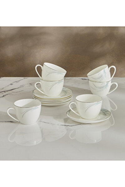 Generic Emilia 12-Piece Bone China Tea Set - 220 ml, Serves 6