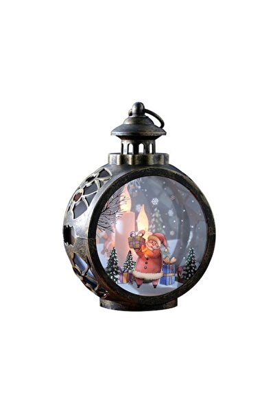 OEM Christmas decoration, lantern type, with LED lighting, bronze