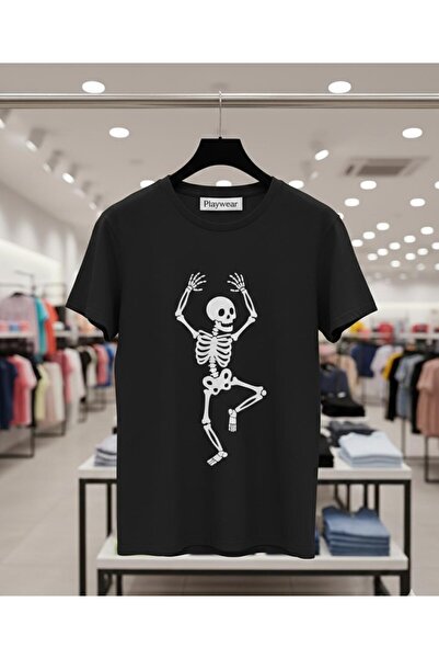 playwear PLAY WEAR Tricou unisex cu imprimeu SKELETON HANDS IN THE AIR V3, cu...