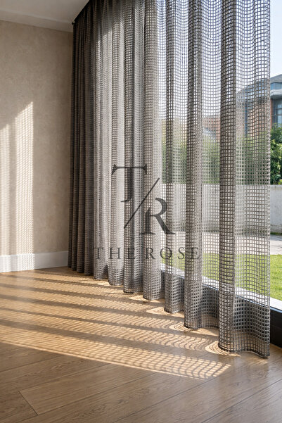 The Rose Luxury Heavy Weight Anthracite Mesh Tulle with Tight Pleats, Repaira...