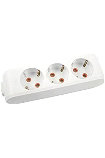 Nacario NrcrioShop مقبس ثلاثي مزود بتأريض ومضاد لصدمات الأطفال - أبيض (بدون ك...