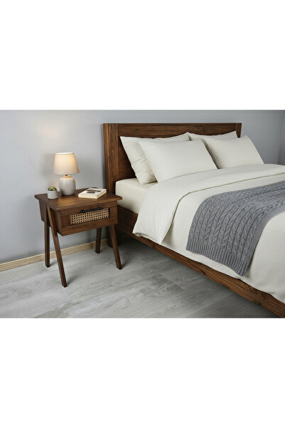 Kayseri Masif ceviz rengi ahşap komodin