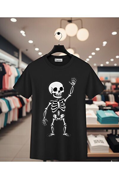 playwear ODJEĆA ZA IGRAJ Unisex široka majica SKELETON HELLO SA ISPISOM NA PR...