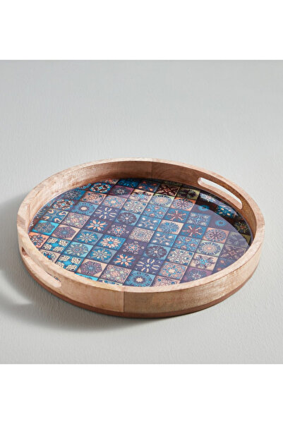 Generic صينية تقديم مصنوعة من خشب المانجو