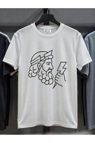 playwear PLAY WEAR Unisex Μπλουζάκι με στάμπα ZEUS LIGHTNING με λαιμόκοψη ποδ...