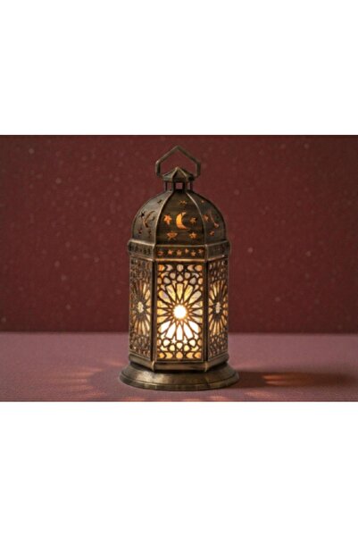 Mescolare Ramazan Temalı Pilli Tealight Mumluk - Yıldız ve Hilal Detaylı Deko...