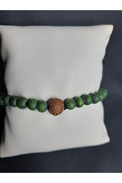 MRYart Bamboo Wooden Bracelet 8 mm Green Unisex