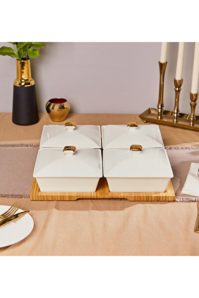 RABAT 4-Piece Serving Set with Bamboo Tray