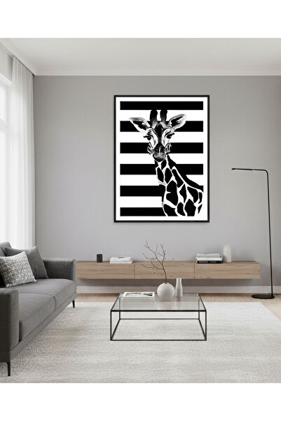 Linacci Single Black Metal Frame White Zebra Glass Table Set