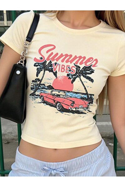 Hira Clothing Top/Bluză/T-shirt din bumbac pieptănat cu lycra, textură premiu...