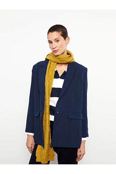 LC Waikiki Lcw Vision Navy Blue Plain Long Sleeve Women's Blazer Jacket