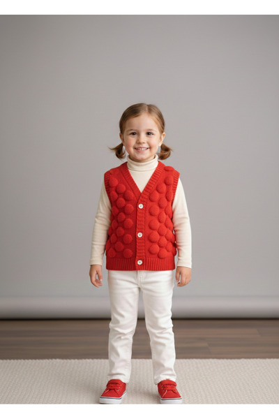 Nimini Kids Yumoş Bubble Patterned Knitwear Baby Kids Vest