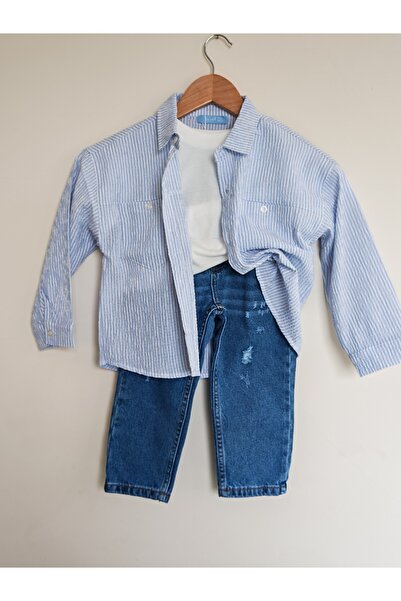 GenelTedarik Erayalpkids Boys' Long Standard Sleeve Woven Cotton Shirt Pants ...
