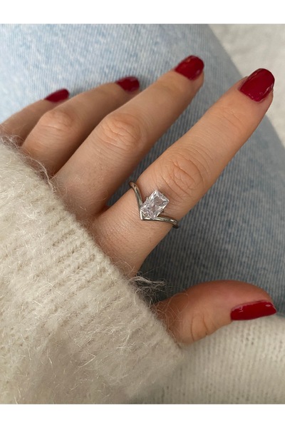 Pinery Jewels إصدار محدود - خاتم نسائي قابل للتعديل من حجر الباجيت