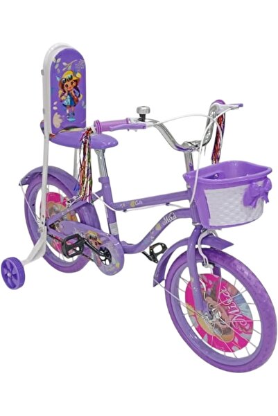 Leno 16 Inch Girls' Bike with Training Wheels and Front Basket