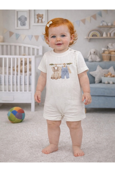 Gleamy 100% Cotton Interlock Baby Romper - Breathable, Soft, Snap-Closure Short Sleeve Baby Bodysuit