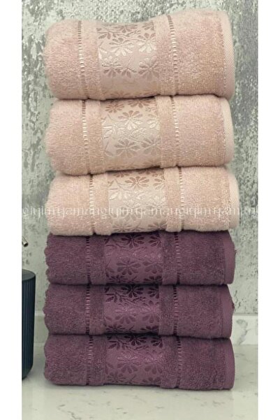 Özdilek Πετσέτα Χεριού-Πρόσωπου Blossom 6 Τεμάχια-Ροζ-Δαμάσκηνο