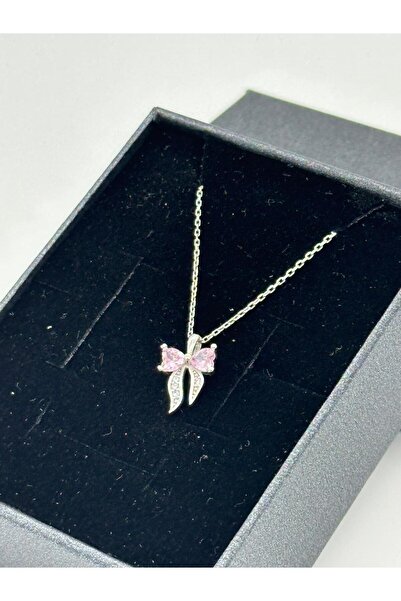 Orivida Jewel kalp taş detaylı kurdele gümüş kolye