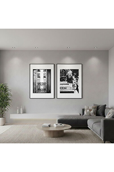 Linacci Double Black Metal Frame Car Window Glass Table Set