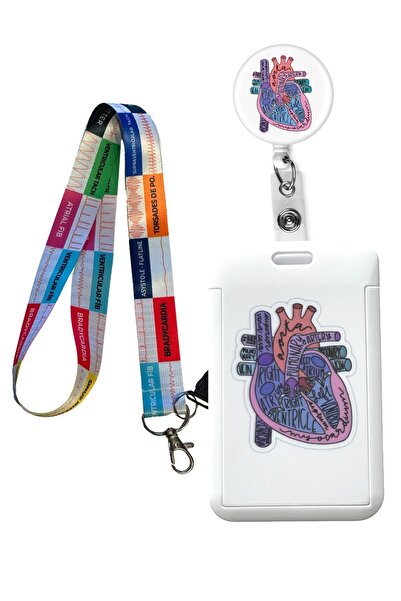 StormiStoretr Kardiyoloji Boyun İpi Seti 3lü| Çekmeli Damla Yoyo Dikey Baskıl...