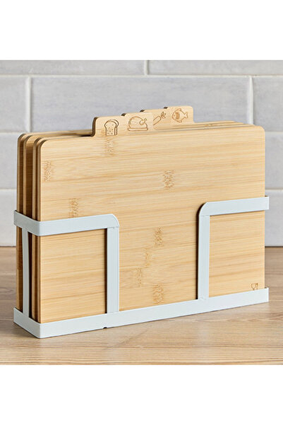 NATURELLE 5-Piece Cutting Board with Holder Set - 22 x 28 cm