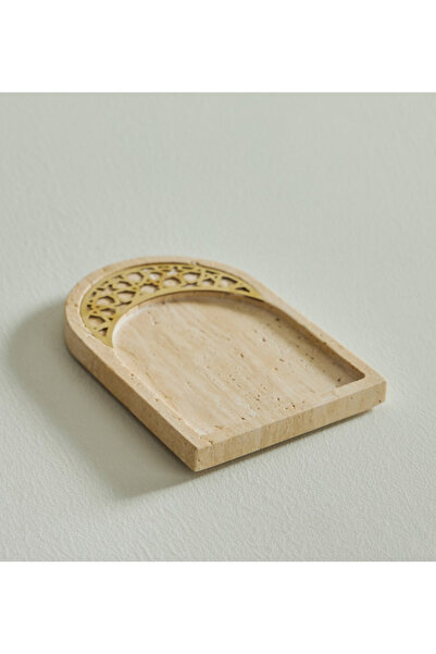 Generic Majlis Travertine Decorative Platter - 14 x 20 cm