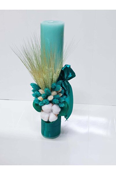 OBSIDION COLORED baptism candle - turquoise