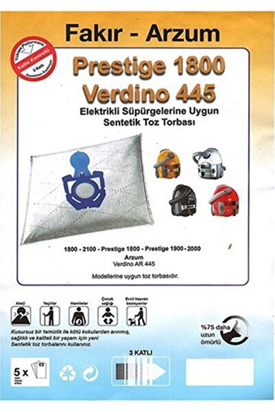 Fakir Prestige 1800 2000 2100 Bez Toz Torbası 20 Adet