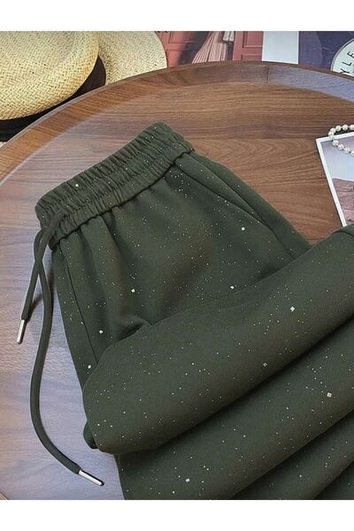 Weekeep Sparkle Detail Glitter Street Style Sweatpants