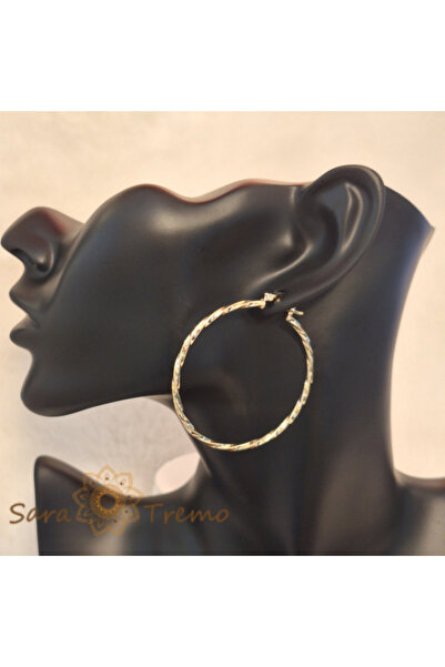 SaraTremo Woven Round Earrings Plated with Gold - 5 cm