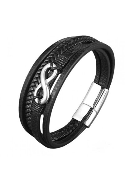 OutfitModa Leather infinity bracelet