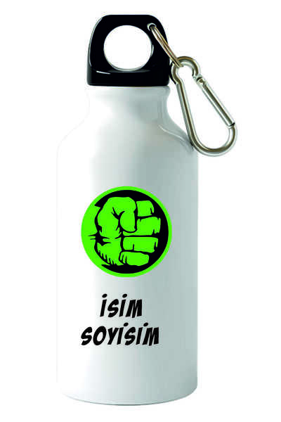 Kreax Kişiye Özel Kancalı Su Matarası Hulk