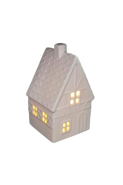 mutlu adım 1 Adet 5x9cm Mini Seramik Ev Led Işıklı