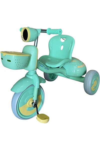 Leno Kids' 3-Wheel Tricycle With Front Storage Basket And LED Headlight – Ped...